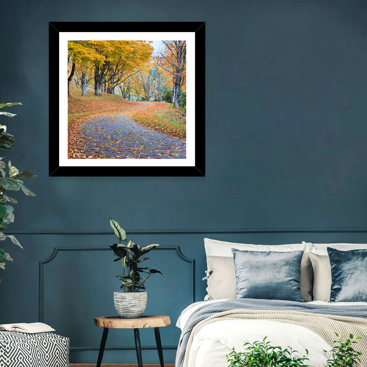 Autumn Road with Golden Canopy Wall Art