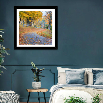 Autumn Road with Golden Canopy Wall Art