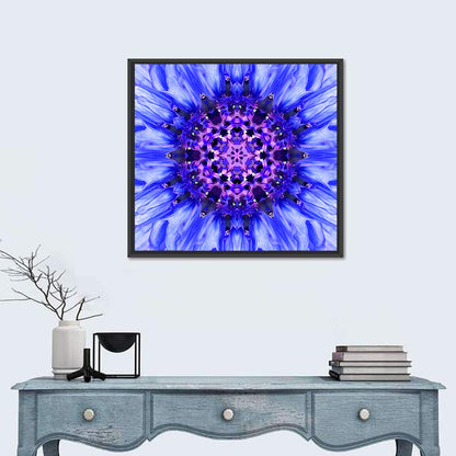 Kaleidoscopic Cornflower Mandala Wall Art