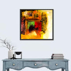 Layered Geometric Abstract in Warm Tones Wall Art