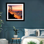 Bay Bridge Light Trails at Sunset Wall Art