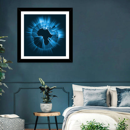 Glowing Africa Globe Wall Art
