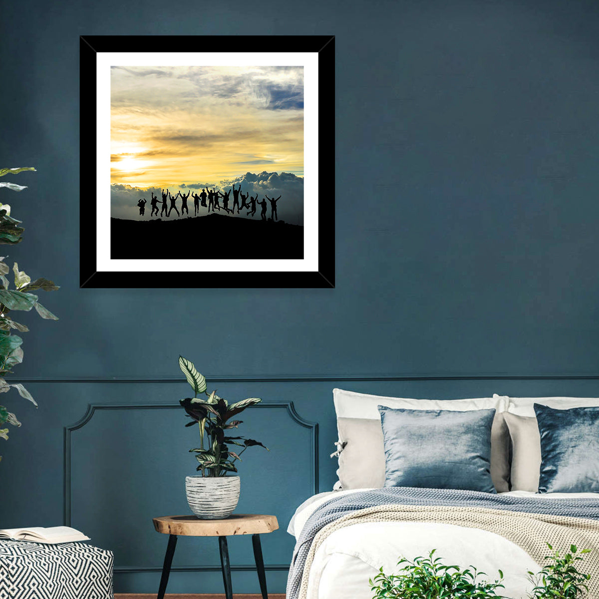 Golden Team Silhouettes at Sunset Wall Art