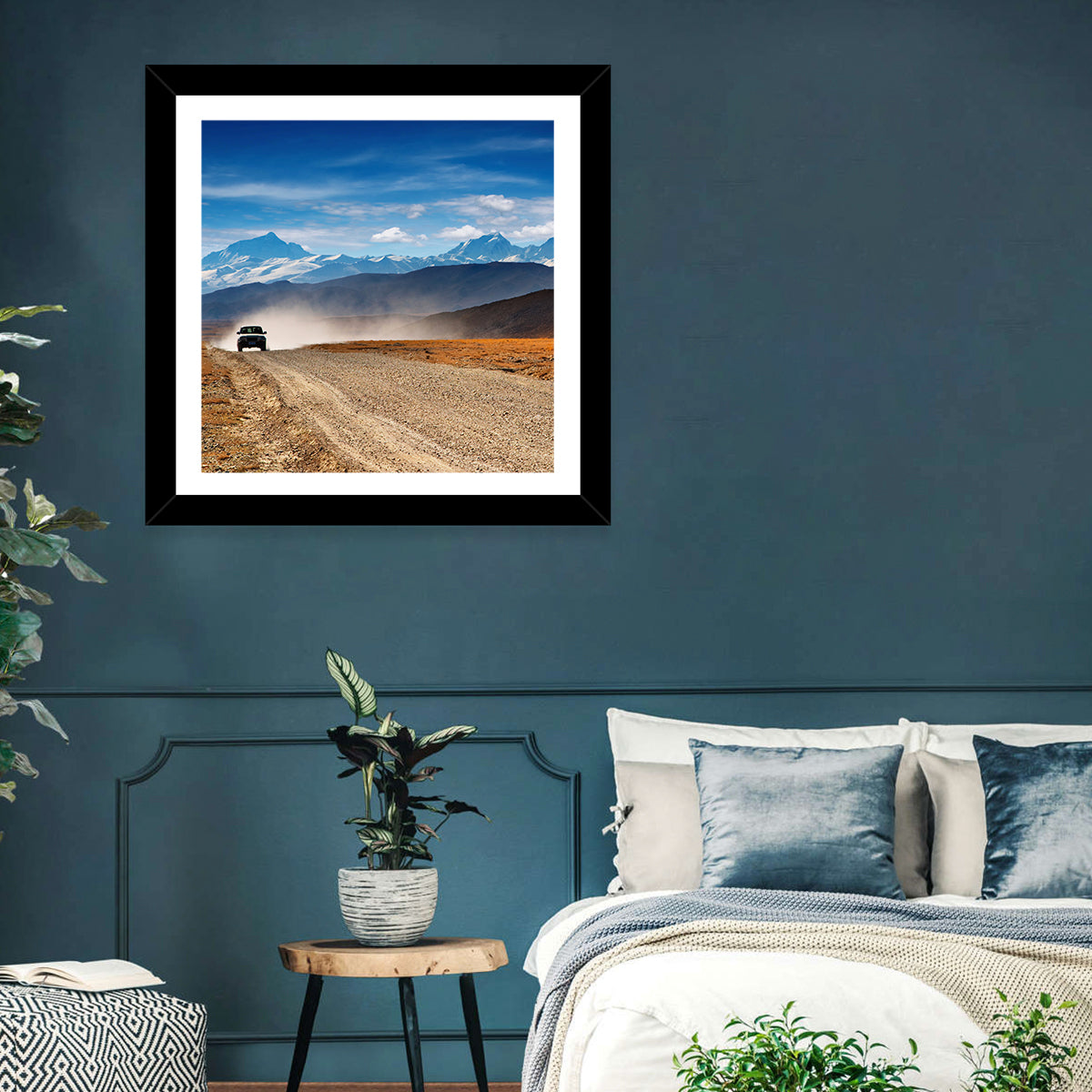 Road to Everest, Tibetan Highlands Wall Art in a room, square