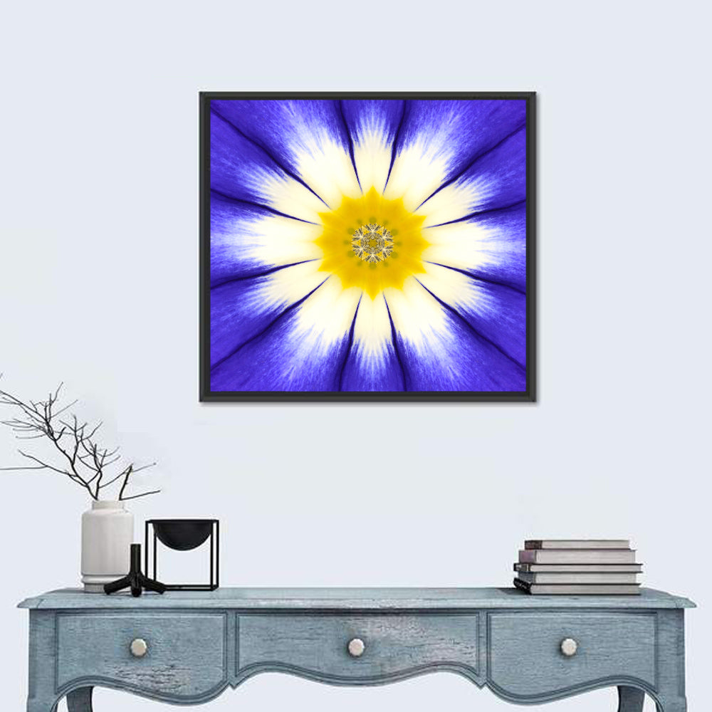 Blue Cornflower Mandala Bloom Wall Art