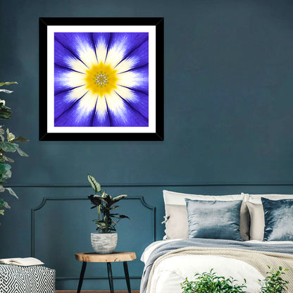 Blue Cornflower Mandala Bloom Wall Art