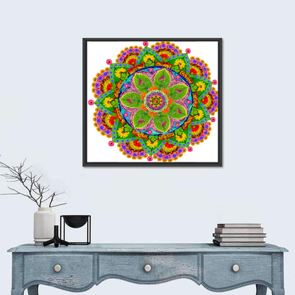 Vibrant Floral Petal Mandala Wall Art