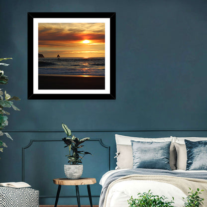 Oregon Sea Stack Sunset Wall Art