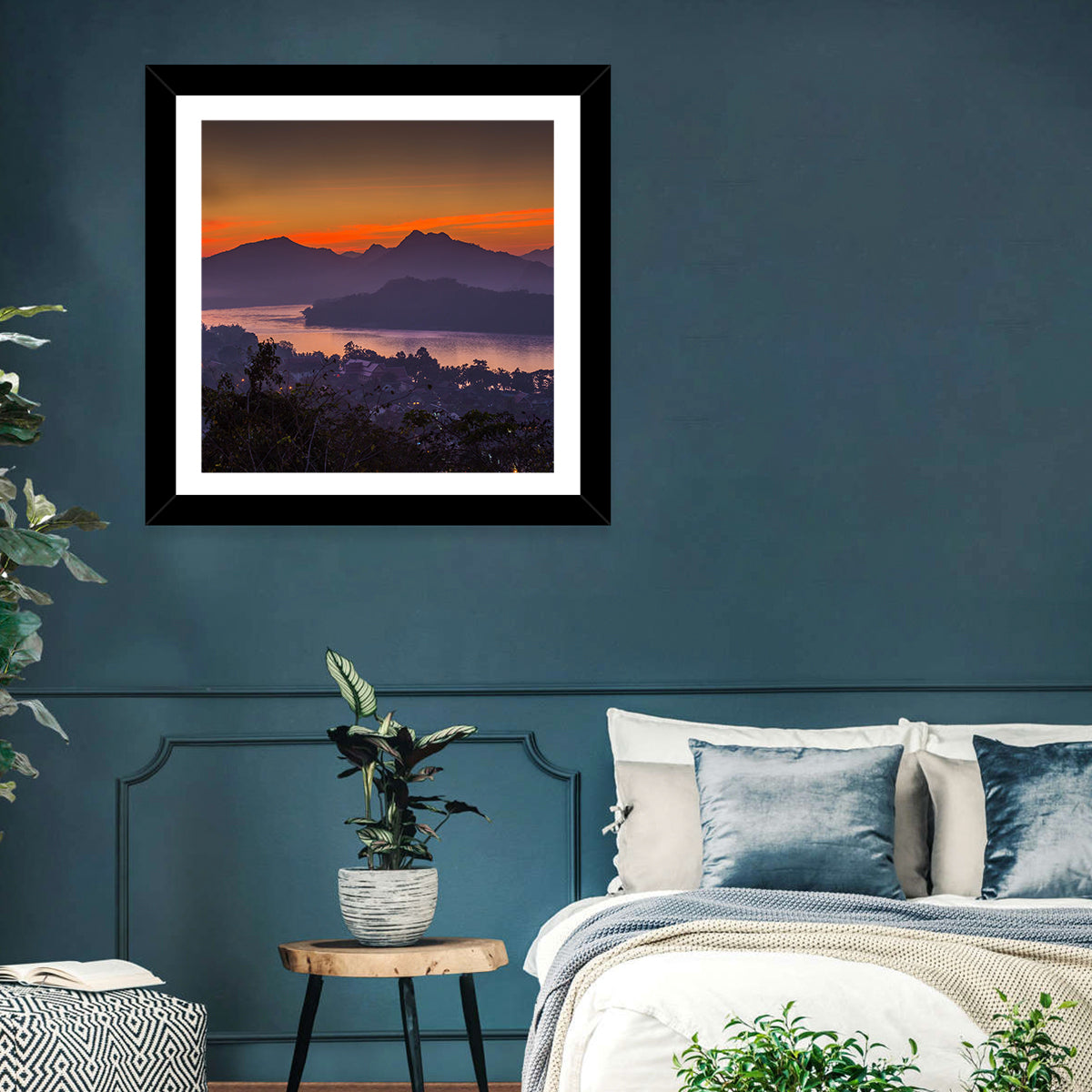 Luang Prabang Sunset Over Mekong Wall Art