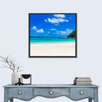 Turquoise Tropical Beach Scene Wall Art