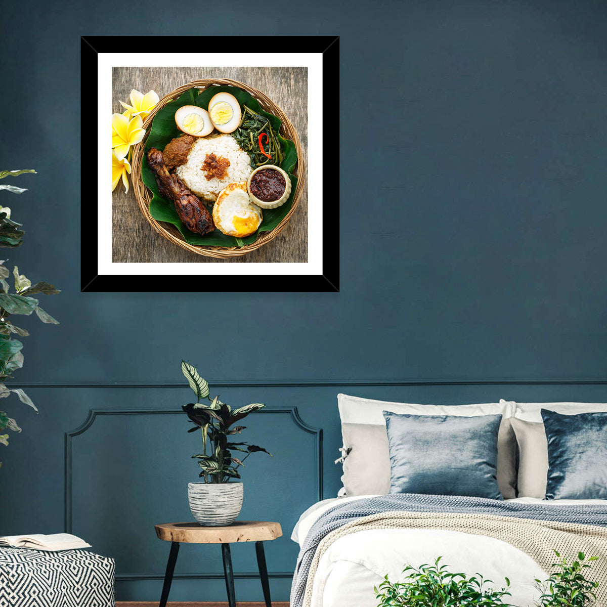 Nasi Campur in Woven Basket Wall Art