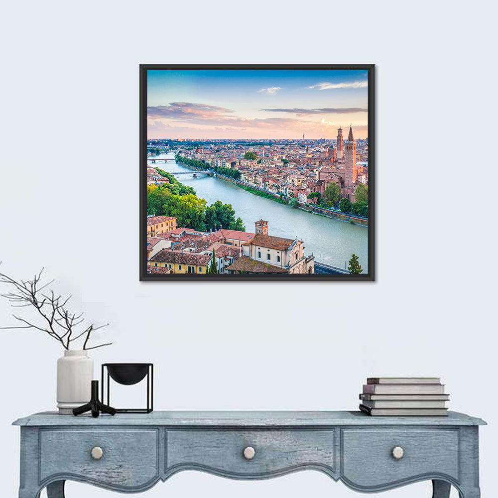 Verona Riverbend at Golden Hour Wall Art