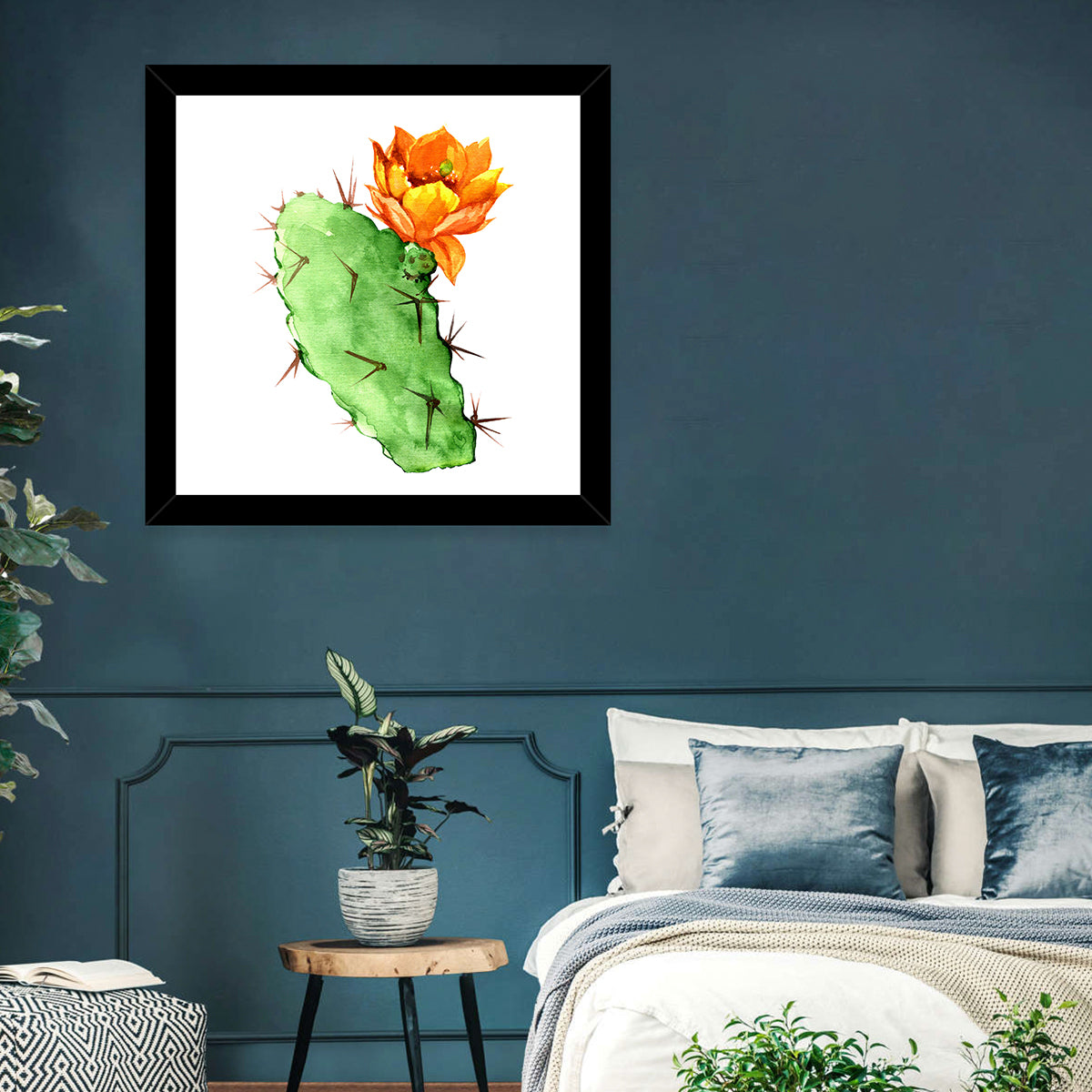 Opuntia Cactus Watercolor Wall Art