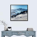 Sunlit Alpine Ski Slope Wall Art