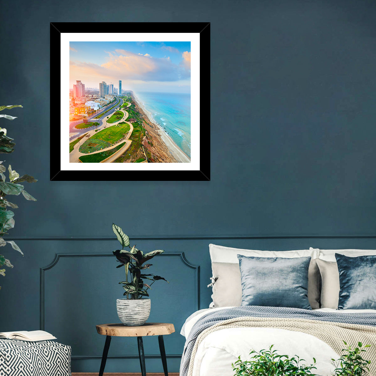 Netanya Coastline at Golden Hour Wall Art