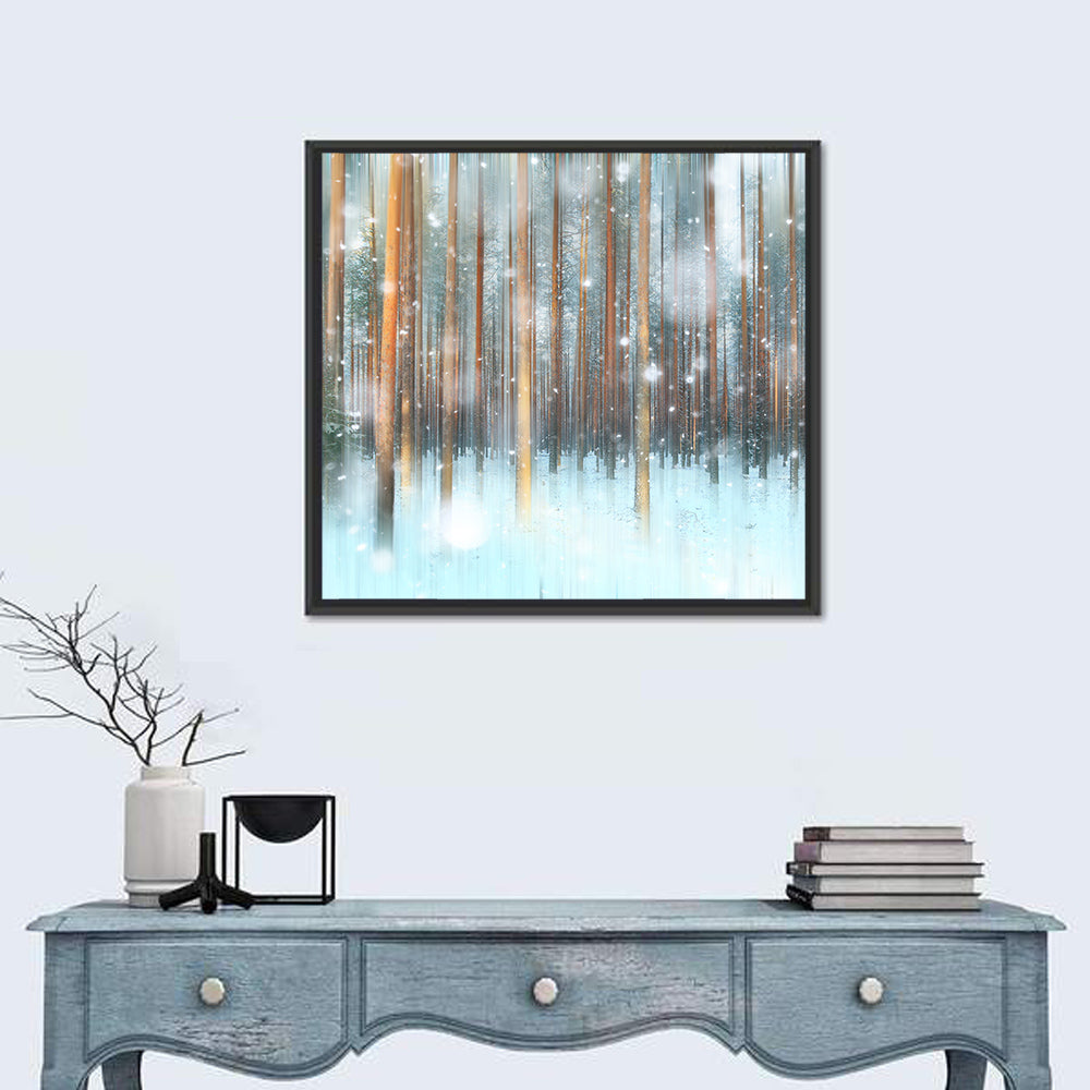 Ethereal Snowy Pine Forest Wall Art