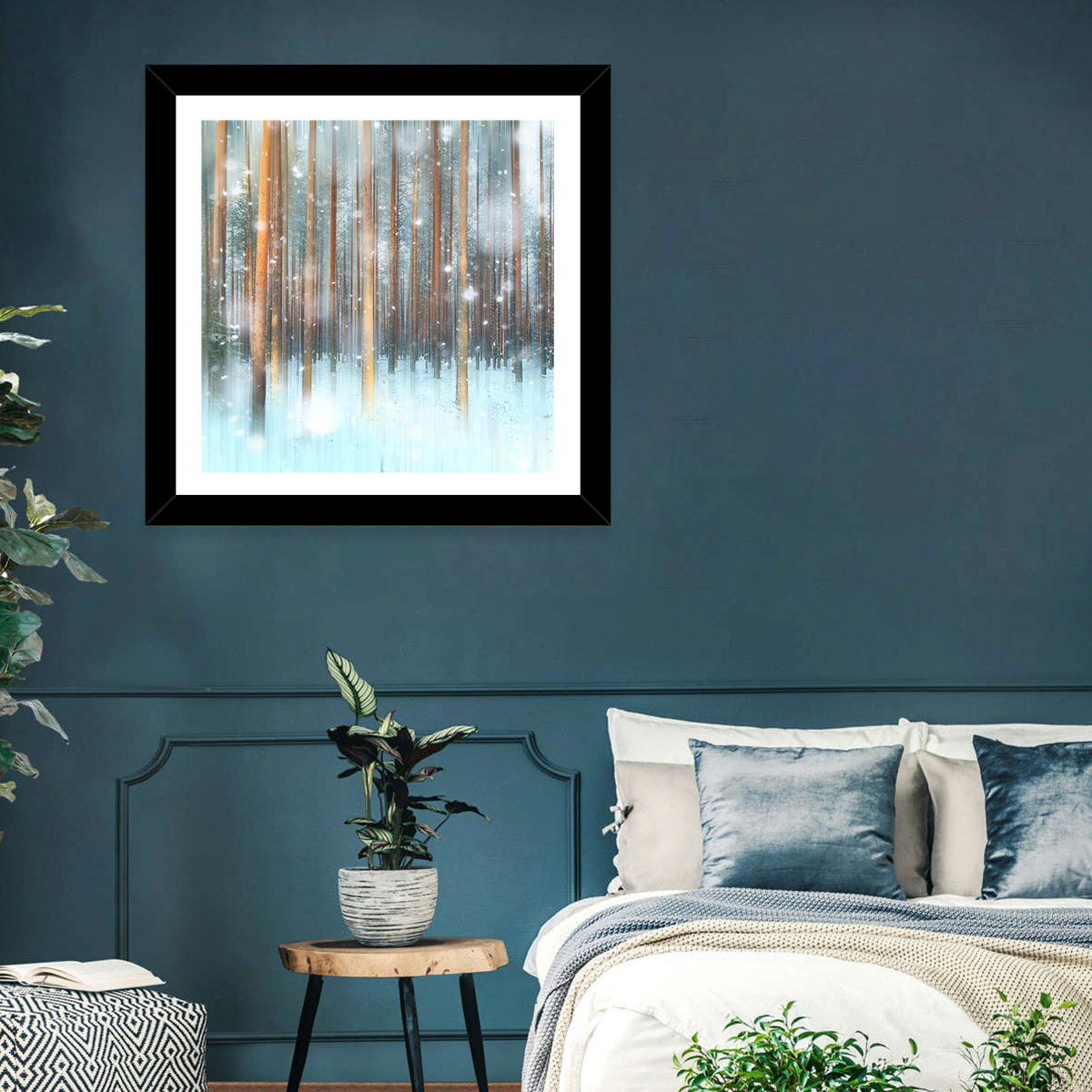 Ethereal Snowy Pine Forest Wall Art