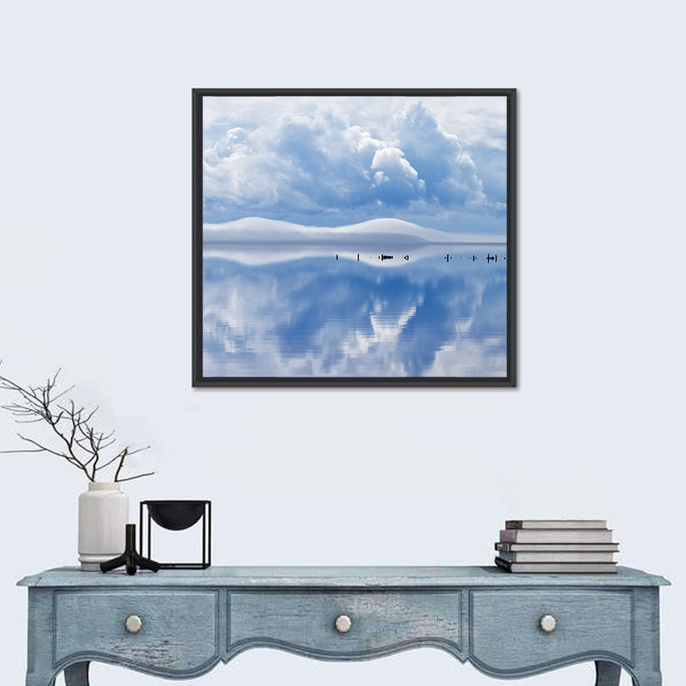 Siljan Lake Mist Reflection Wall Art