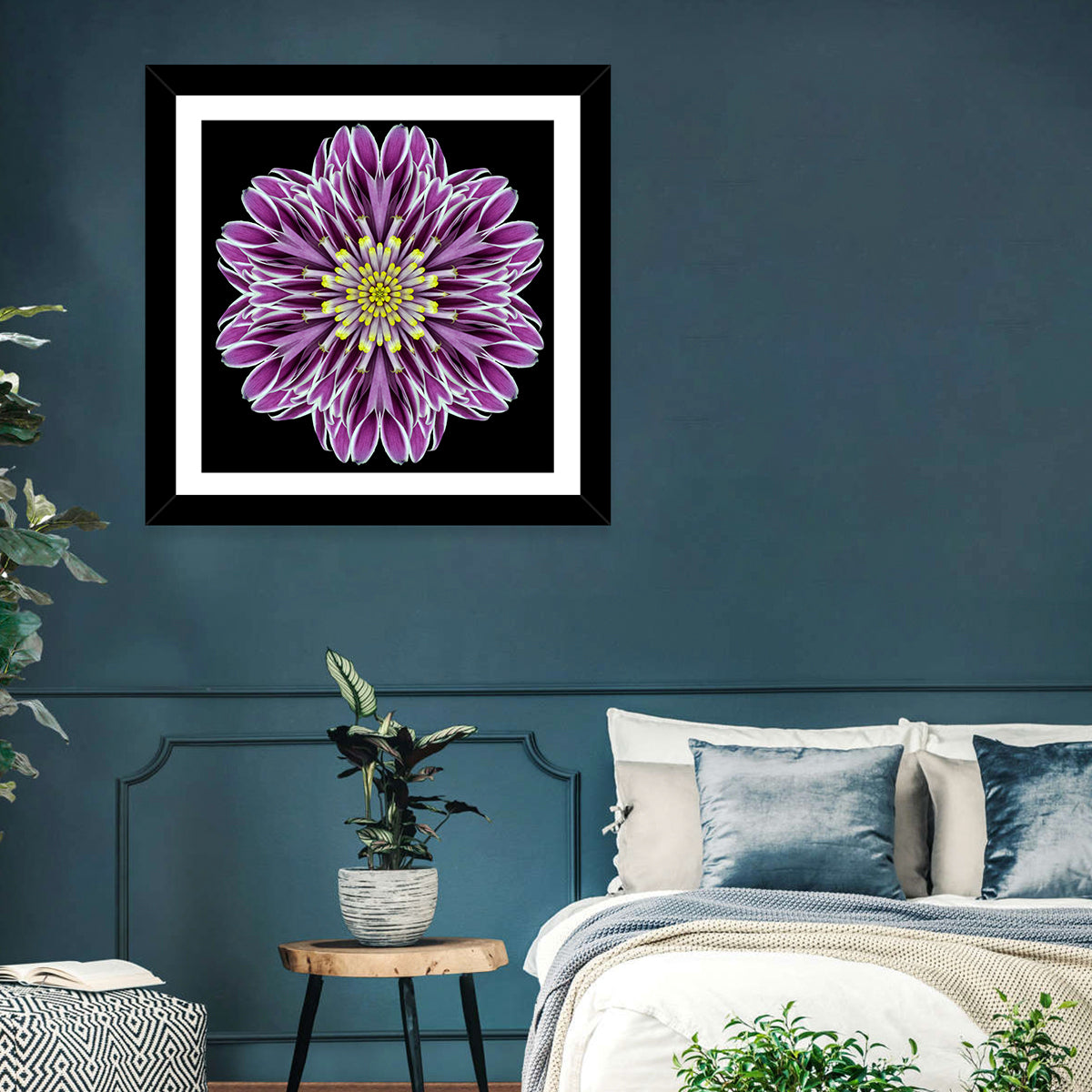 Kaleidoscopic Pink Floral Mandala Wall Art