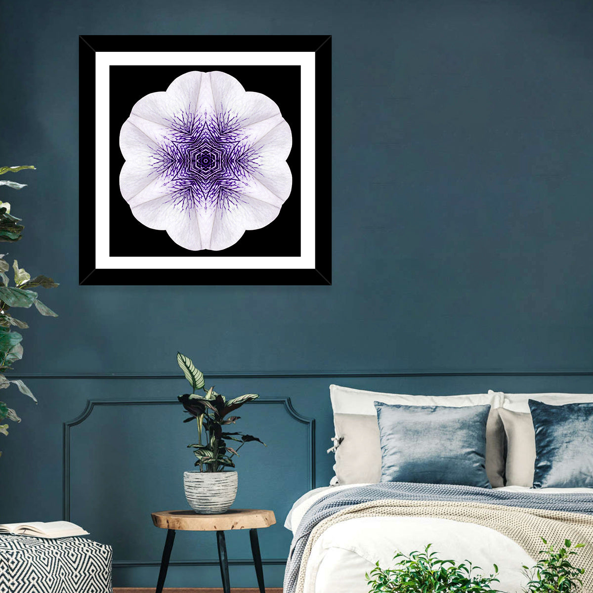 Purple Mandala Flower Kaleidoscope Wall Art