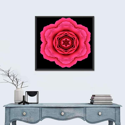 Magenta Rose Mandala Pattern Wall Art