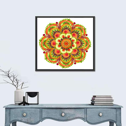 Vegetarian Pizza Mandala Wall Art