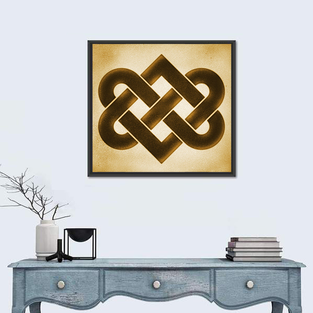 Gold Celtic Heart Knot Wall Art