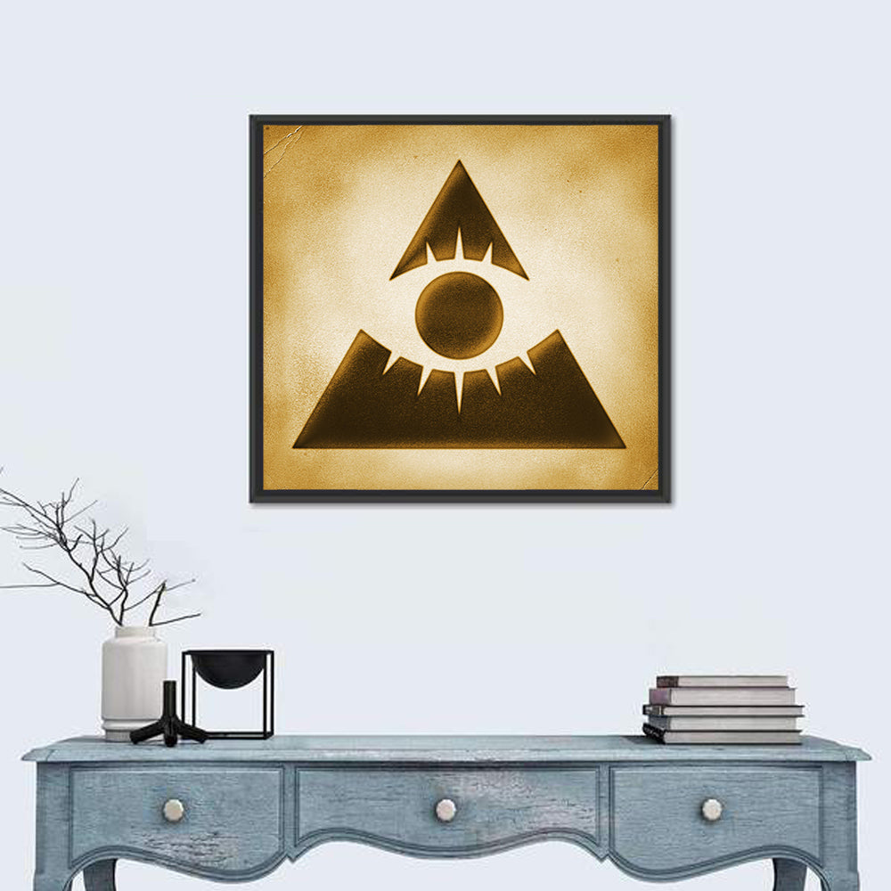 Vintage Eye of Providence Wall Art in a room, square