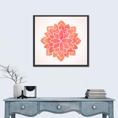 Red Lotus Mandala Wall Art
