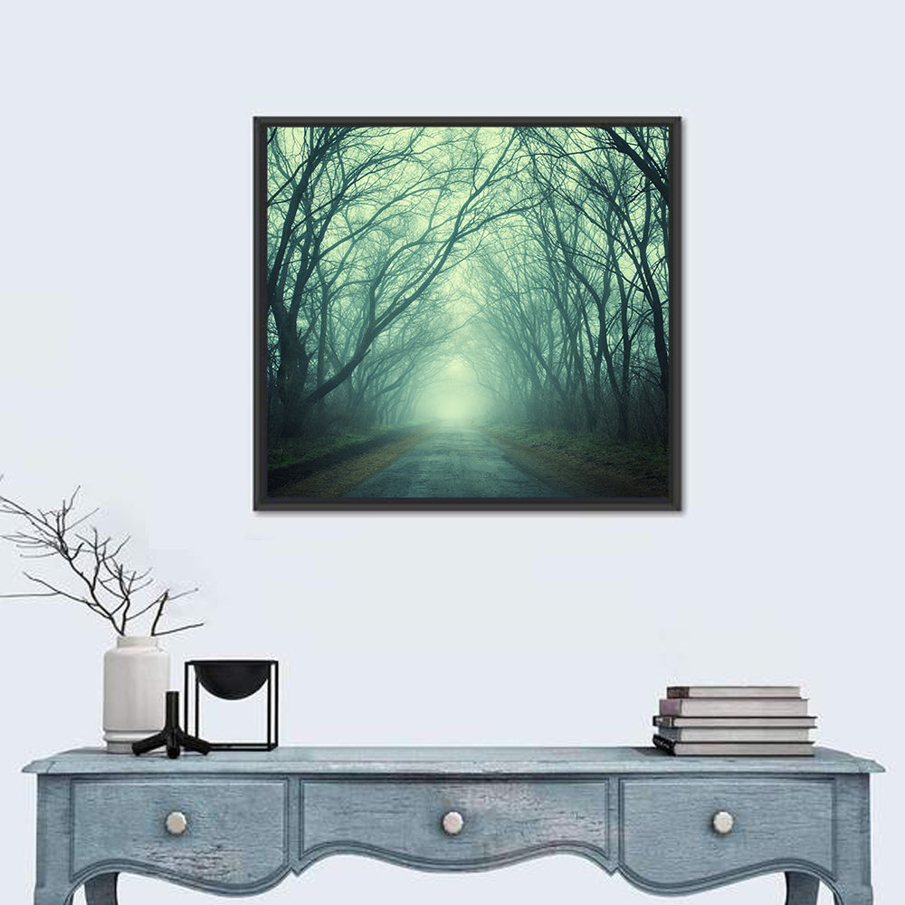 Foggy Forest Pathway Wall Art