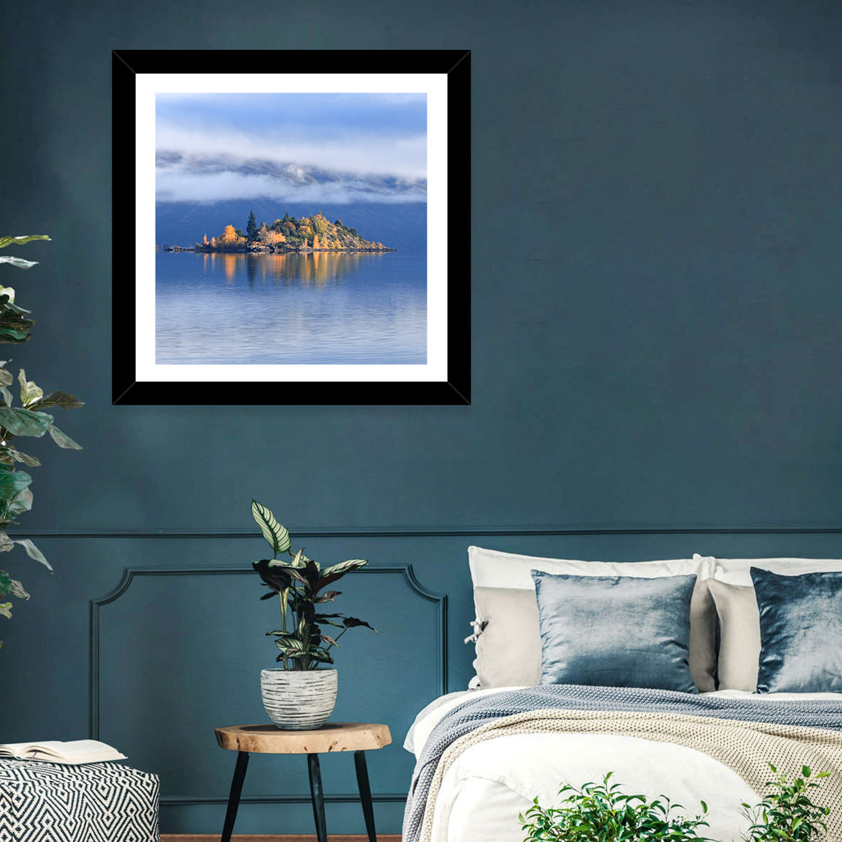 Misty Wanaka Island Reflection Wall Art