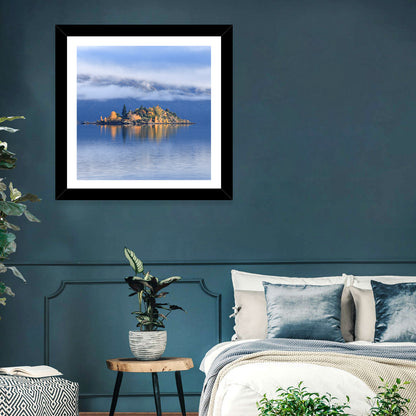Misty Wanaka Island Reflection Wall Art