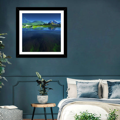 Mountain Lake Reflection Wall Art