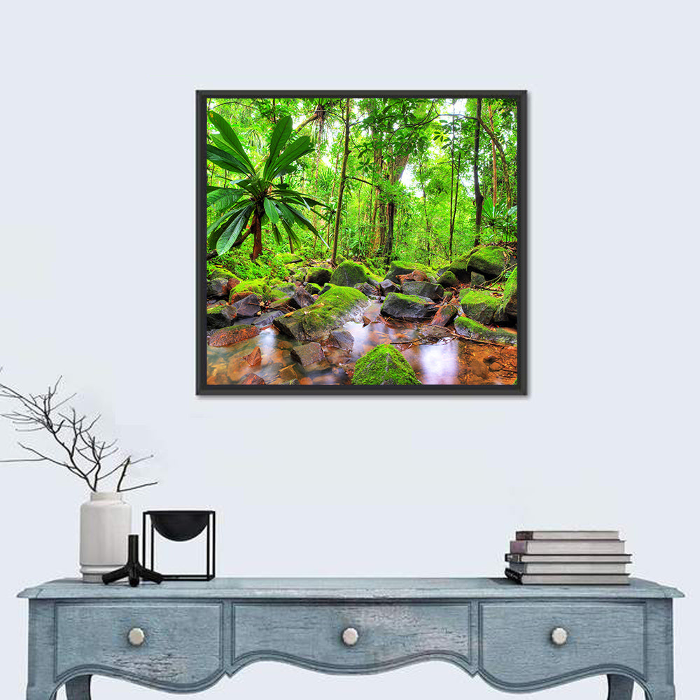 Mossy Rainforest Stream Wall Art