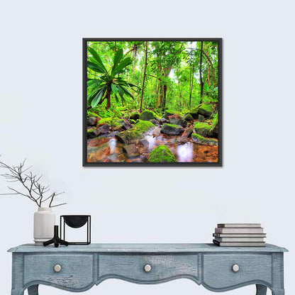 Mossy Rainforest Stream Wall Art