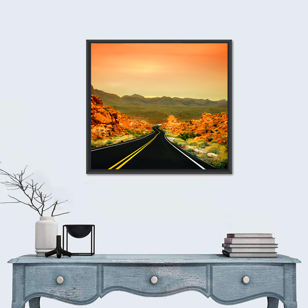 Valley of Fire Ii Road at Sunset Wall Art