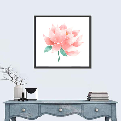 Soft Pink Lotus Watercolor Wall Art