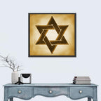 Vintage Brown Star of David Wall Art