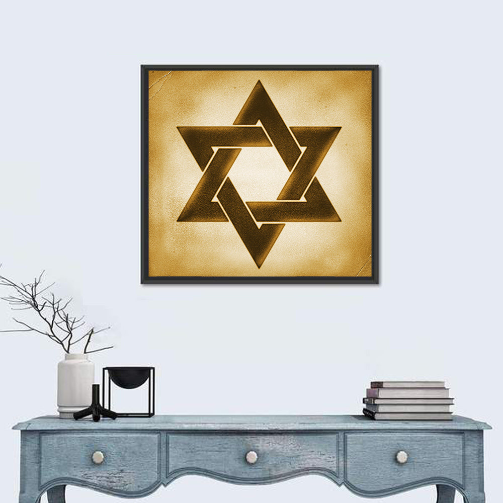 Vintage Brown Star of David Wall Art