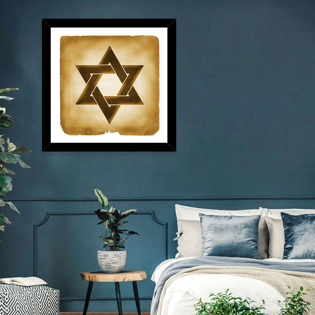 Vintage Brown Star of David Wall Art