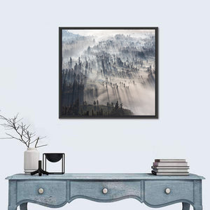 Foggy Forest Sunrise Wall Art