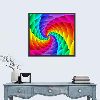 Rainbow Spiral Vortex Tunnel Wall Art