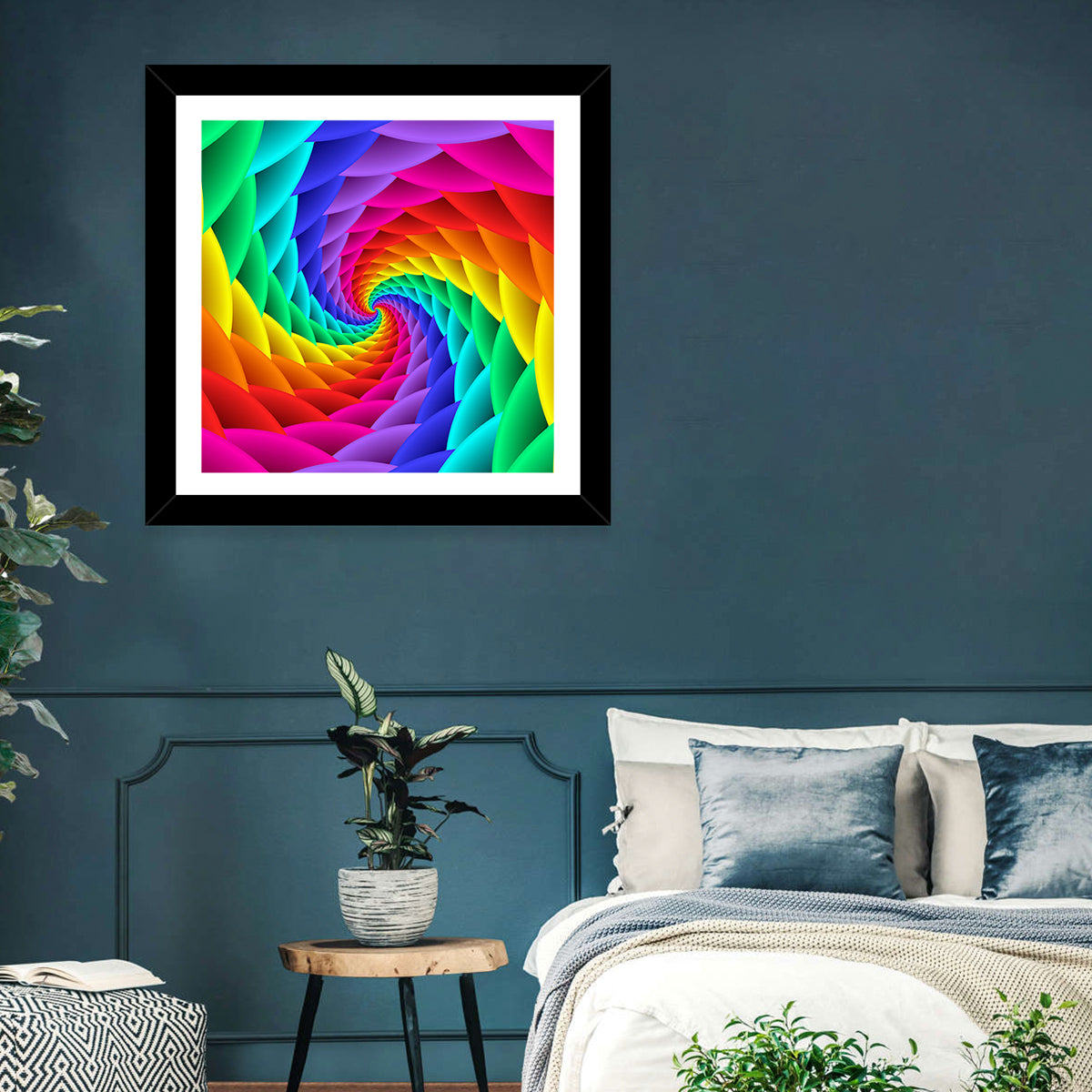 Rainbow Spiral Vortex Tunnel Wall Art