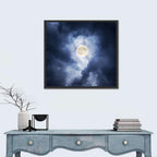 Supermoon Through Storm Clouds Wall Art