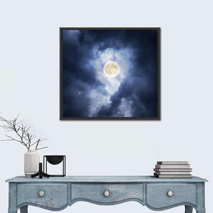 Supermoon Through Storm Clouds Wall Art