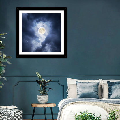 Supermoon Through Storm Clouds Wall Art