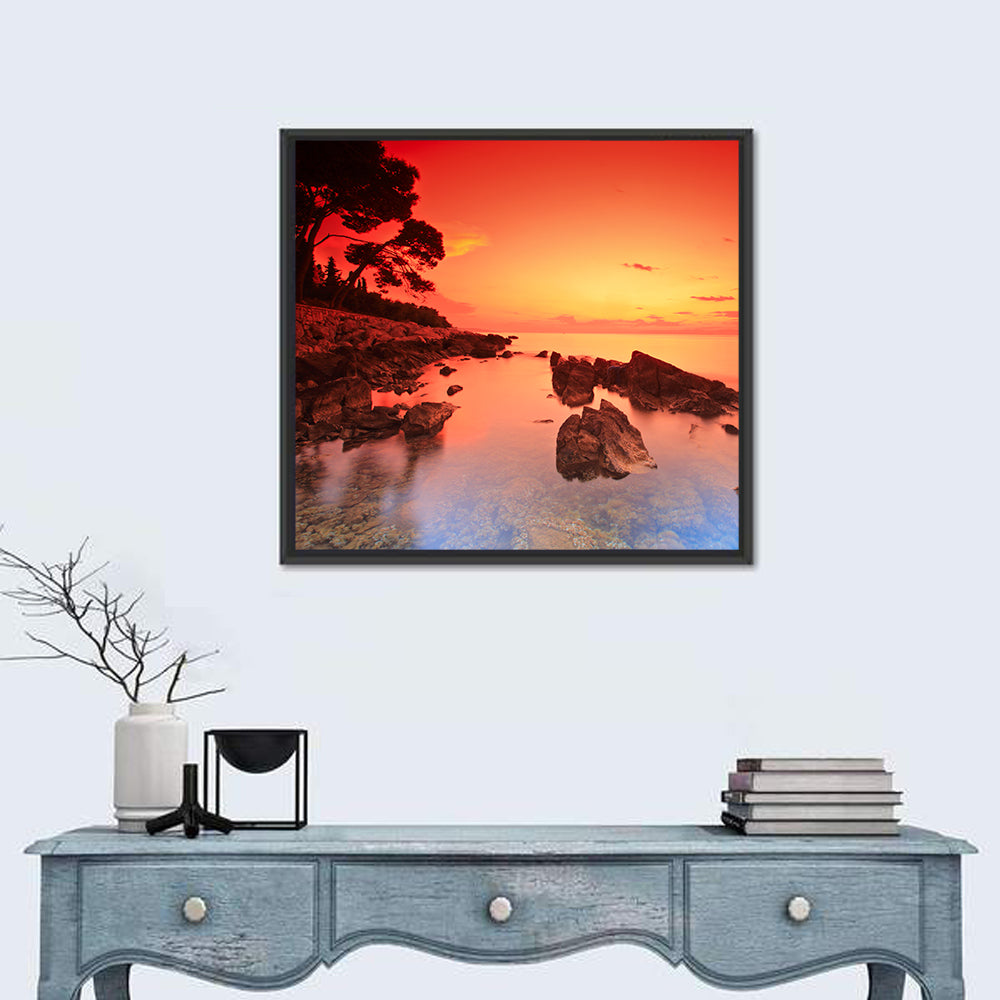 Brac Island Fiery Sunset Wall Art