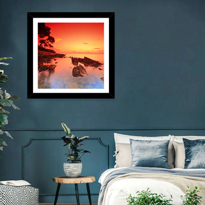 Brac Island Fiery Sunset Wall Art