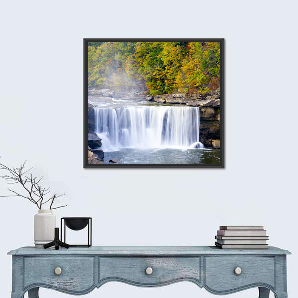 Cumberland Falls Long Exposure Wall Art in a room, square
