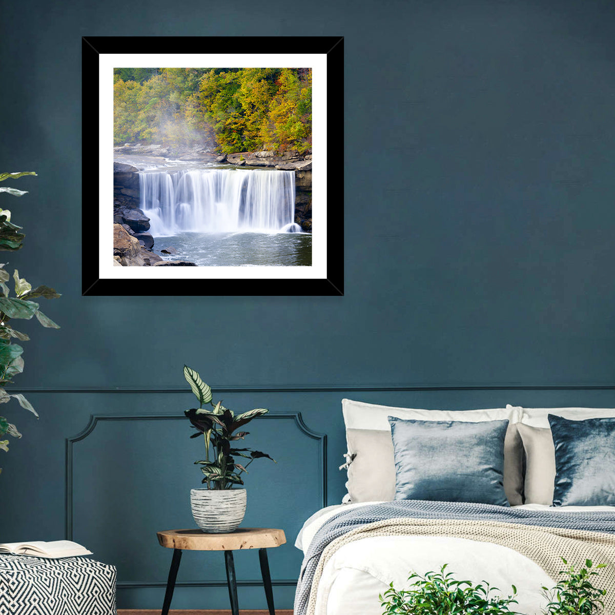 Cumberland Falls Long Exposure Wall Art in a room, square